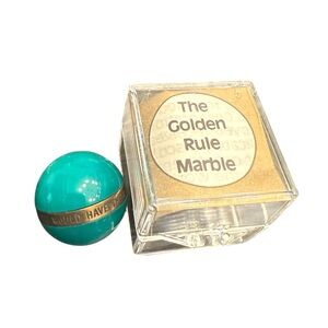 Samsonite Golden Rule Green Marble Brass Ring Do Unto Others w/ Case & Paper NEW